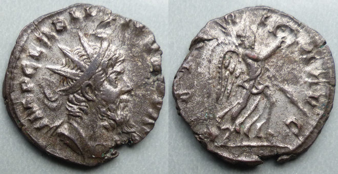Laelian, billon antoninianus VICTORIA AVG